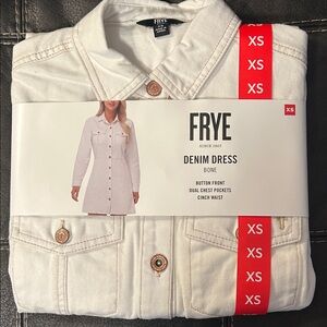 Frye Bone Button-Front Denim Dress XS